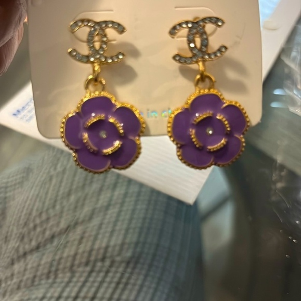 Luxury Purple Flower Earrings